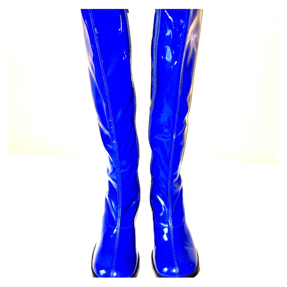 GoGo boots electric blue